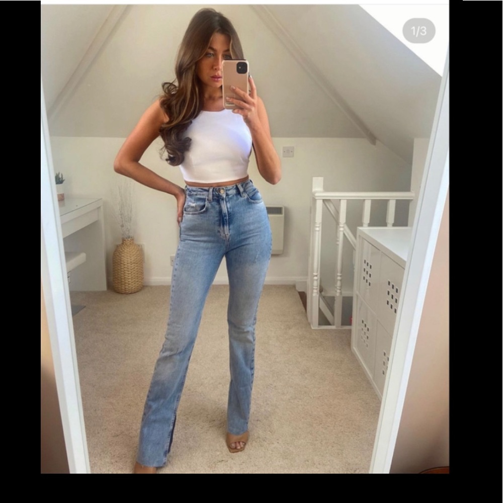 Zara high waited split jeans